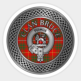 Clan Bruce Crest & Tartan Knot Sticker